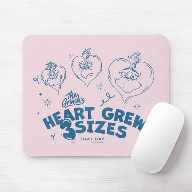 Grinch's Heart wuchs um 3 Größen Mousepad (Mit Mouse)