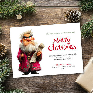 Grinchy Weihnachtsmann Cartoon editierbarer Weihna Feiertagskarte
