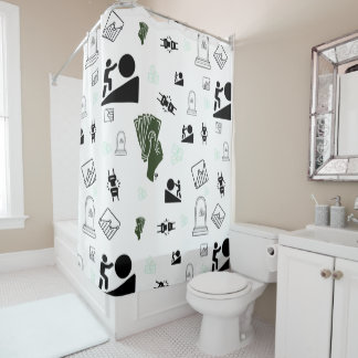 Grind & Gain Duschvorhang Motivierend Geld