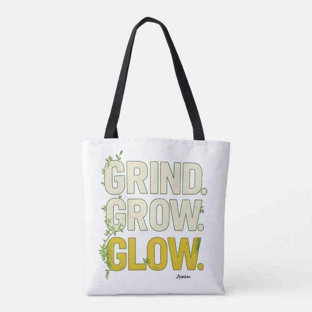 GRIND.GROW.GLOW.—Inspirational Botanical Typograph (Rückseite)