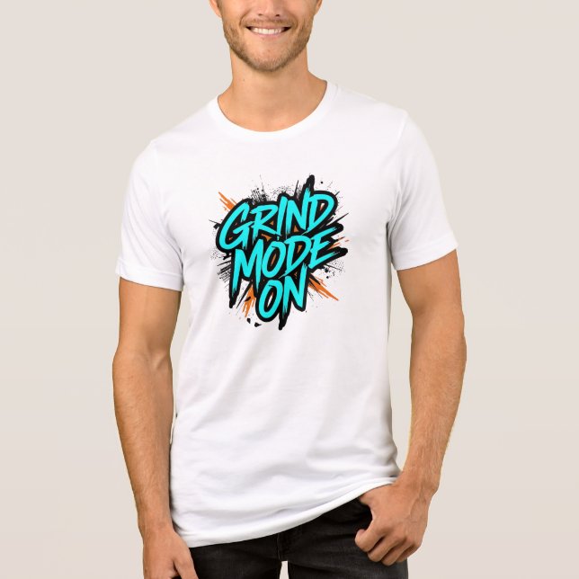 "Grind Mode On" Motivational Quote Tri-Blend Shirt (Vorderseite)