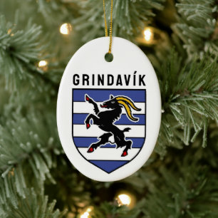 Grindavík-Wappen - Island Keramik Ornament