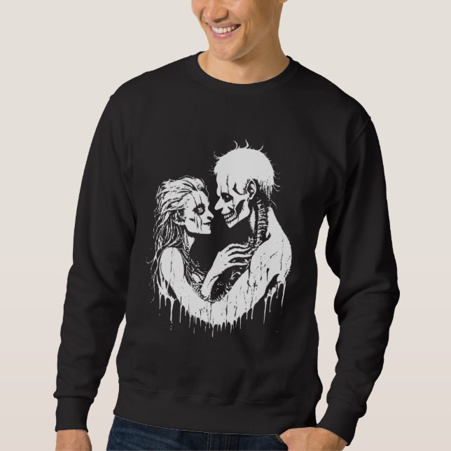 Grindcore Occult Horror Couple Death Metal Thrash  Sweatshirt (Vorderseite)