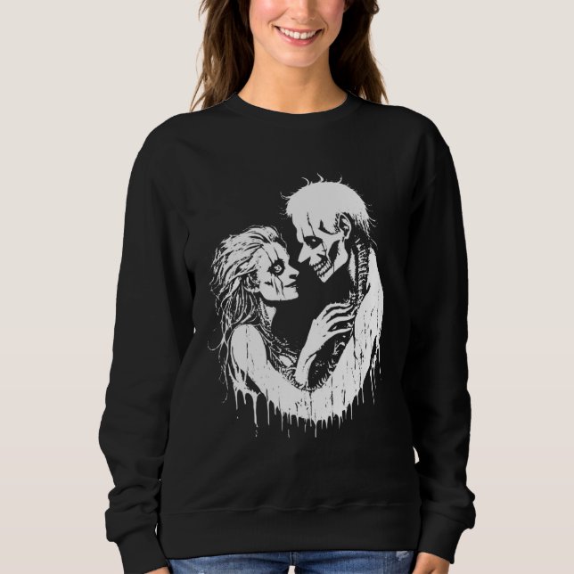 Grindcore Occult Horror Couple Death Metal Thrash  Sweatshirt (Vorderseite)