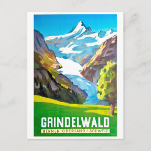 Grindelwald, Berggipfel, Schweiz, Vintage Postkarte
