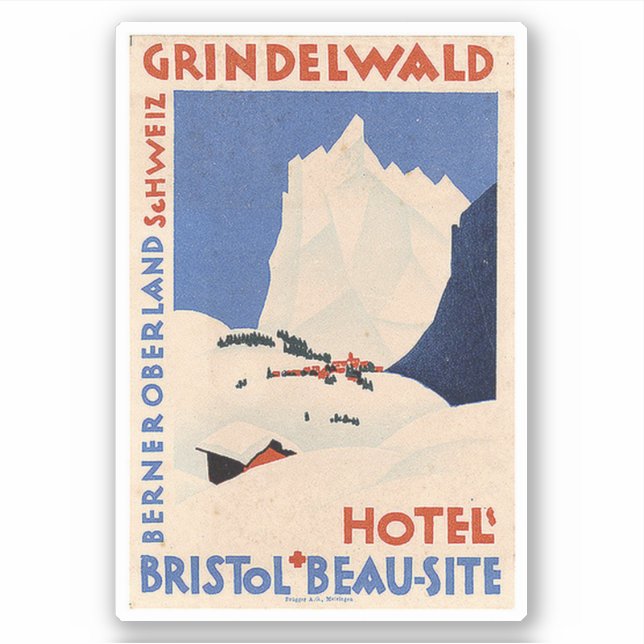 Grindelwald Bristol Beau-Site Hotel Aufkleber (Vorderseite)