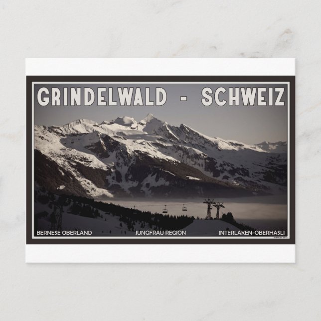Grindelwald Fog Postkarte (Vorderseite)