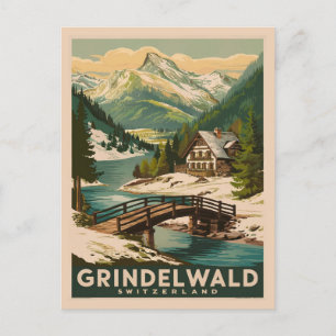 Grindelwald Schweiz Alps Retro Postkarte