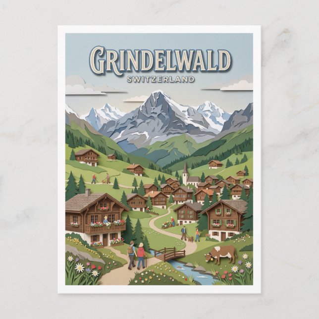 Grindelwald Schweiz Postkarte (Vorderseite)