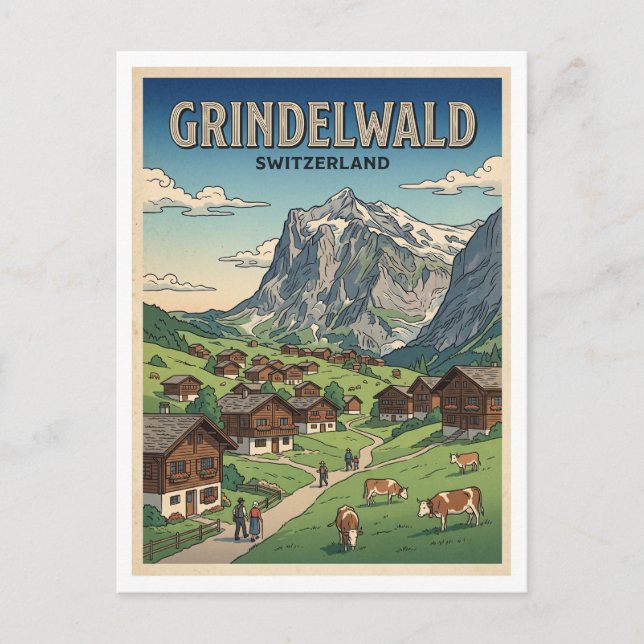 Grindelwald Schweiz Postkarte (Vorderseite)