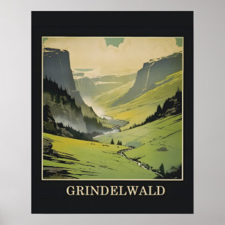 Grindelwald Schweiz Reiseplakat Poster