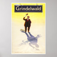 Grindelwald, Schweiz, Ski Travel Poster