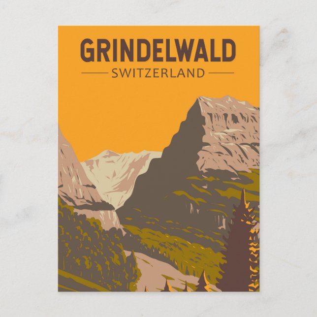 Grindelwald Schweiz Tourismus Vintag Postkarte (Vorderseite)