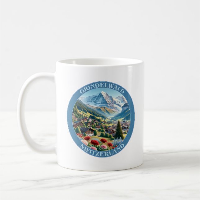 Grindelwald Schweiz und Eiger Berg Kaffeetasse (Links)