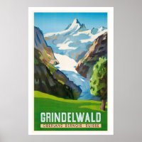 Grindelwald Schweiz Vintage-Reiseposter