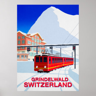 Grindelwald Ski Poster