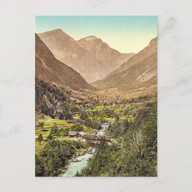 Grindelwald, Straße von Zwiellutschine, Bernese Ob Postkarte (Vorderseite)