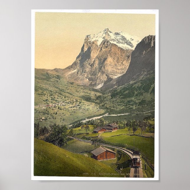 Grindelwald und Mount Wetterhorn, Berner Oberland Poster (Vorne)