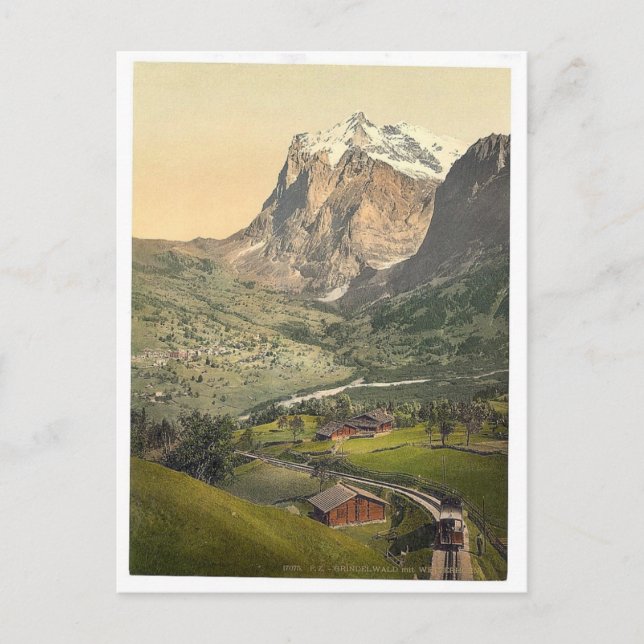 Grindelwald und Mount Wetterhorn, Berner Oberland Postkarte (Vorderseite)