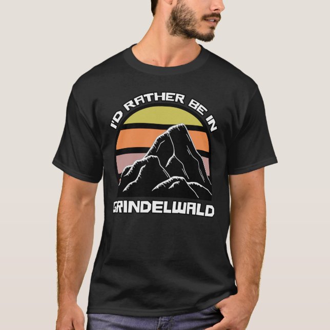 Grindelwald Vintager Sonnenuntergang T-Shirt (Vorderseite)