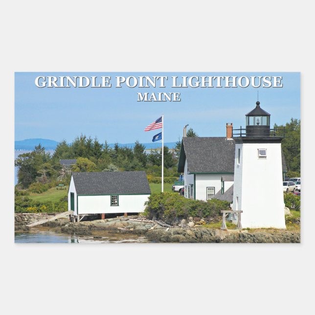 Grindle Point Leuchtturm, Maine Stickers (Vorderseite)