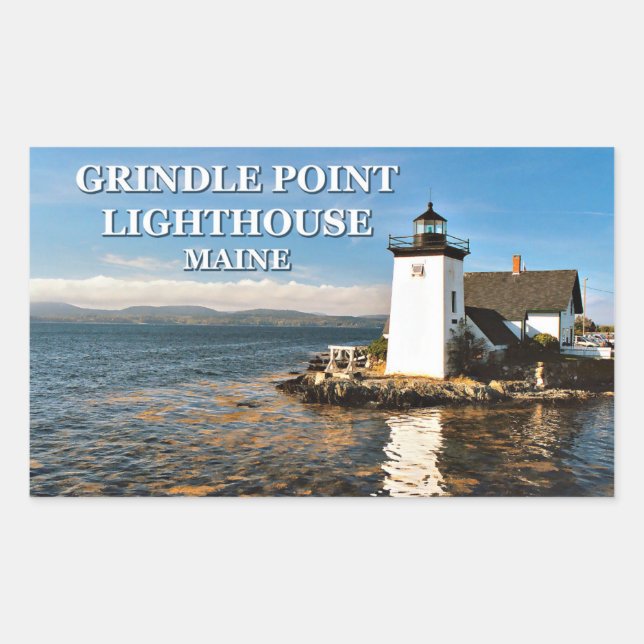 Grindle Point Leuchtturm, Maine Stickers (Vorderseite)