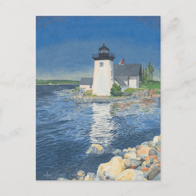 Grindle Point Leuchtturm Postkarte (Vorderseite)