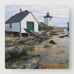 Grindle Punkt-Leuchtturm, Maine-Wanduhr Quadratische Wanduhr