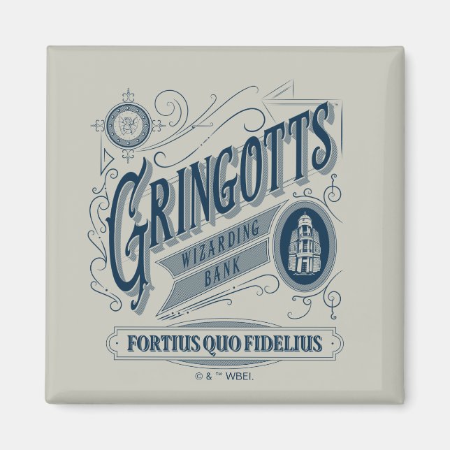 GRINGOTTS Wizarding Bank Vintag Graphic Magnet (Vorne)