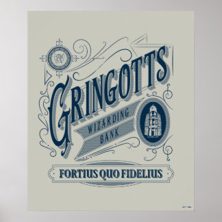 GRINGOTTS Wizarding Bank Vintag Graphic Poster