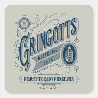 GRINGOTTS Wizarding Bank Vintag Graphic Quadratischer Aufkleber
