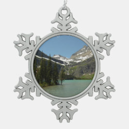 Grinnell See - Glacier Nationalpark Schneeflocken Zinn-Ornament