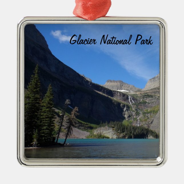 Grinnell See - Glacier Nationalpark Silbernes Ornament (Vorne)
