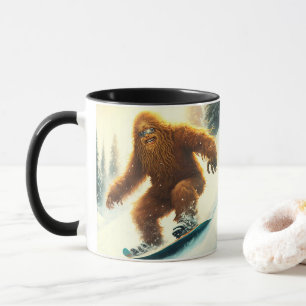 Grinning Bigfoot Sasquatch Snowboard Powder Tasse