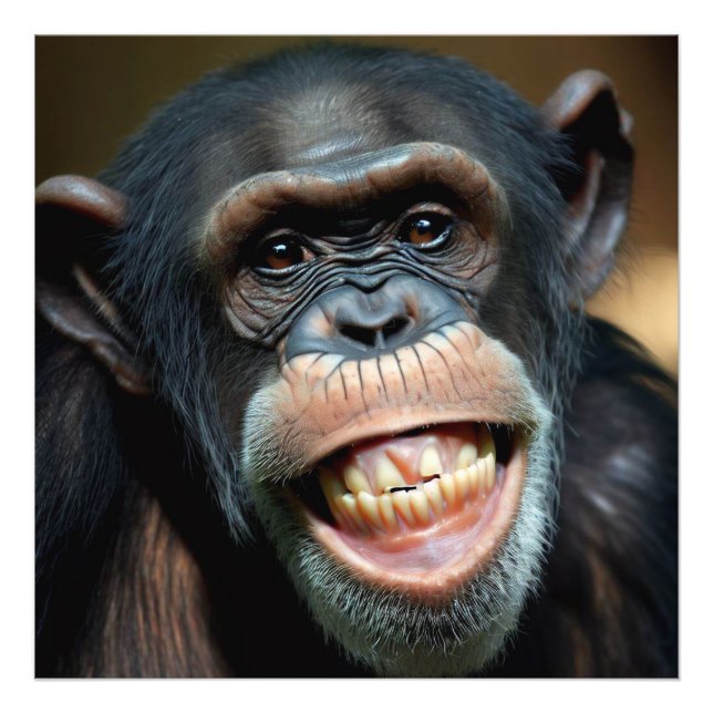 Grinning Chimpanze Fotodruck (Vorne)