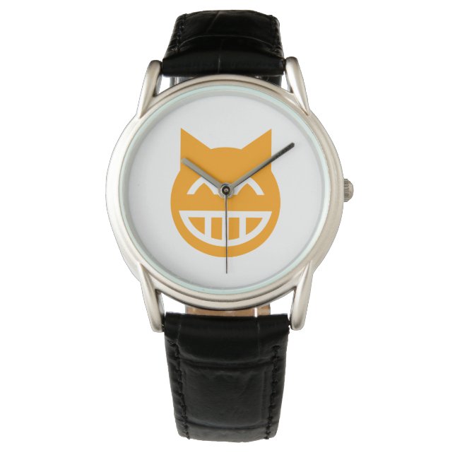 Grinning Emoji Cat Armbanduhr (Vorderseite)