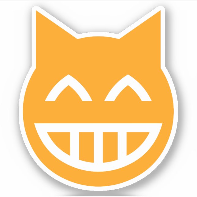 Grinning Emoji Cat Aufkleber (Vorderseite)