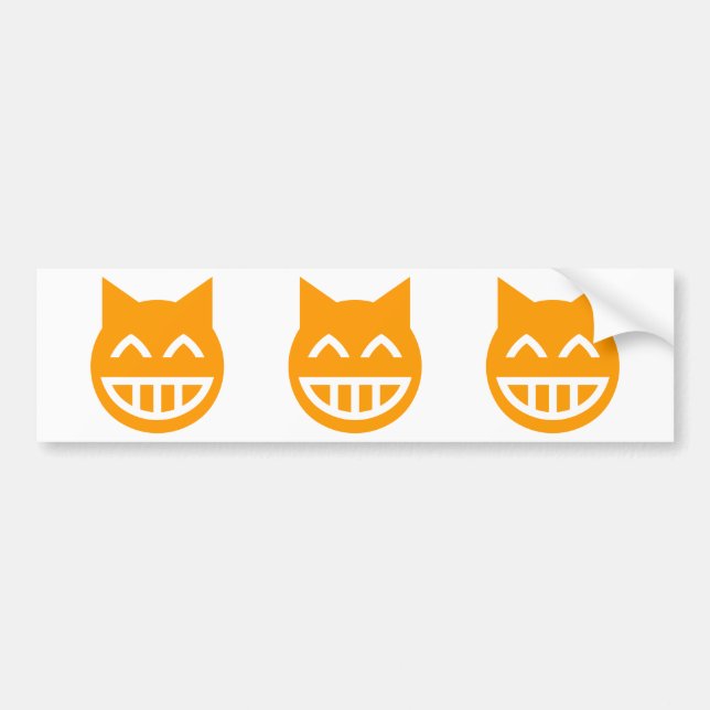 Grinning Emoji Cat Autoaufkleber (Vorne)