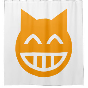 Grinning Emoji Cat Duschvorhang