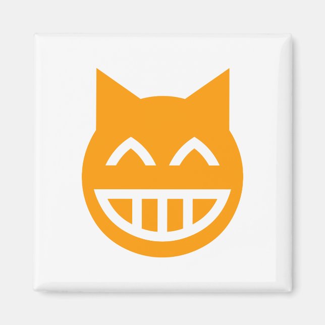 Grinning Emoji Cat Magnet (Vorne)