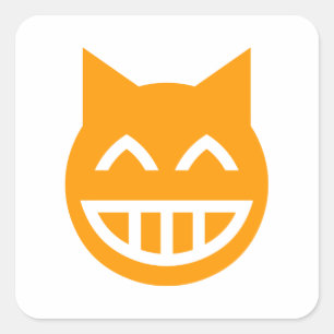 Grinning Emoji Cat Quadratischer Aufkleber