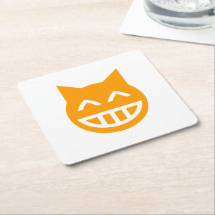 Grinning Emoji Cat Rechteckiger Pappuntersetzer