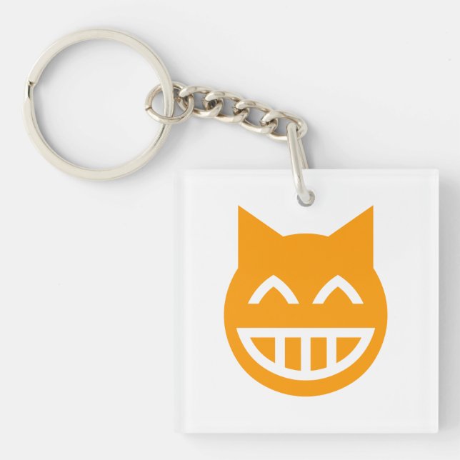 Grinning Emoji Cat Schlüsselanhänger (Vorderseite)