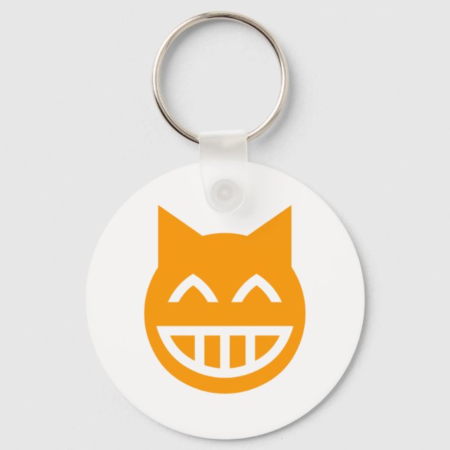 Grinning Emoji Cat Schlüsselanhänger (Vorderseite)