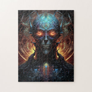 Grinning Evil Alien Man Sci-Fi Art Puzzle
