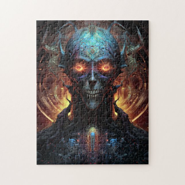 Grinning Evil Alien Man Sci-Fi Art Puzzle (Vertikal)