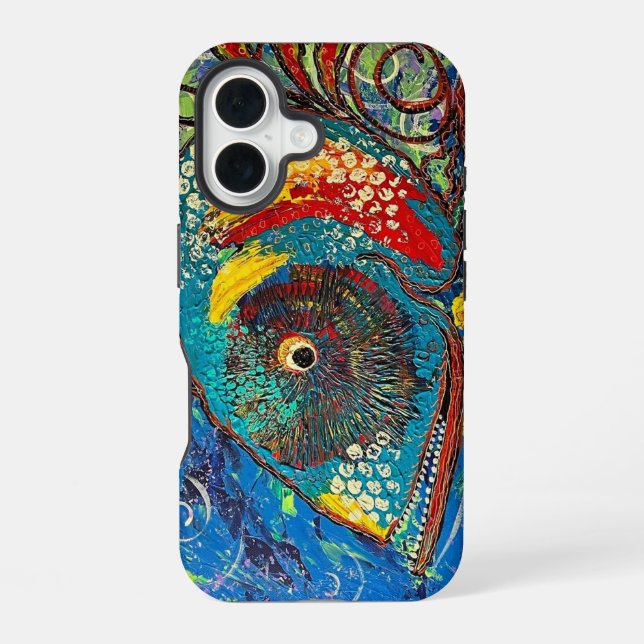 Grinning Grouper iPhone Case 16 Hülle (Rückseite)