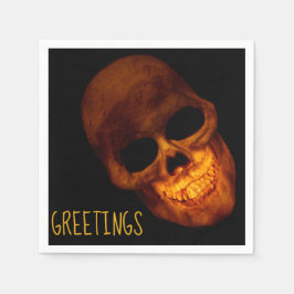 Grinning Skull-Grüße Serviette