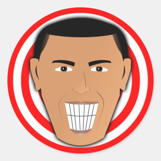 GrinningObama Runder Aufkleber (Vorderseite)