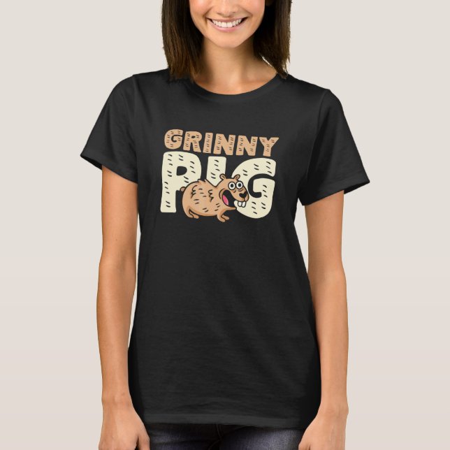 Grinny Pig Graphic Guinea Pig Owner Pet Cavy Anima T-Shirt (Vorderseite)